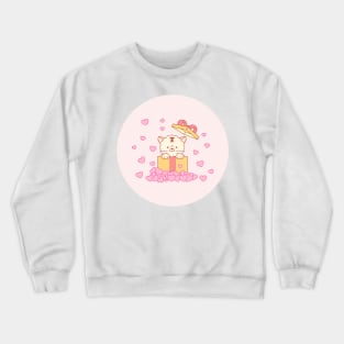 A gift box with a cute cat. Crewneck Sweatshirt